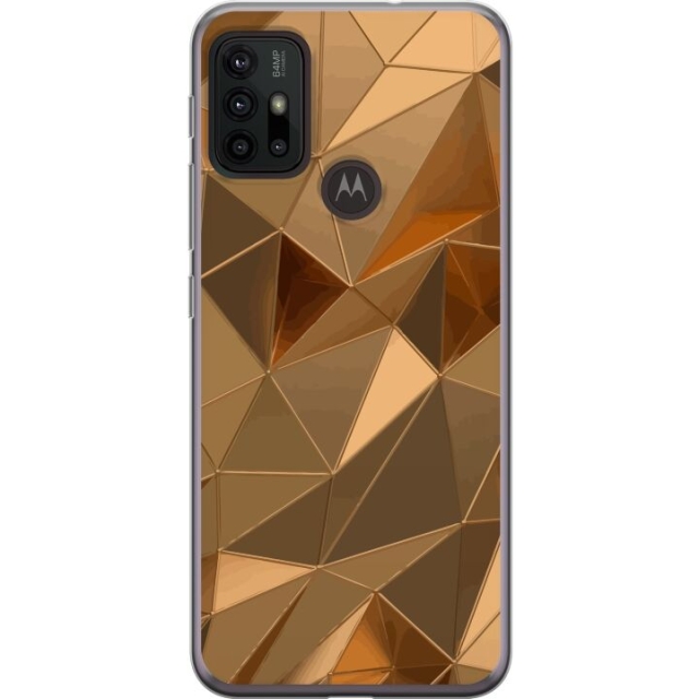 Mobiele hoes voor Motorola Moto G30 met 3D Goud ontwerp