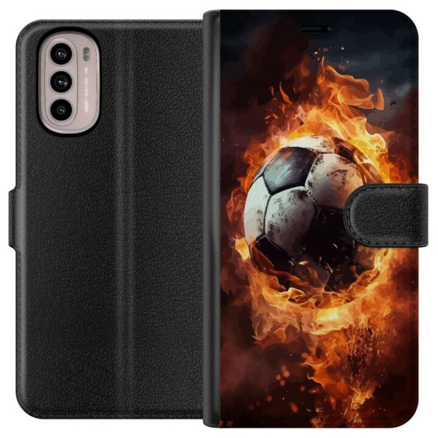 Portemonnee-hoesje voor Motorola Moto G31 met Voetbal ontwerp