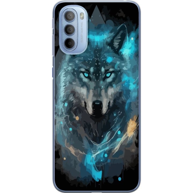 Mobiele hoes voor Motorola Moto G31 met Wolf ontwerp