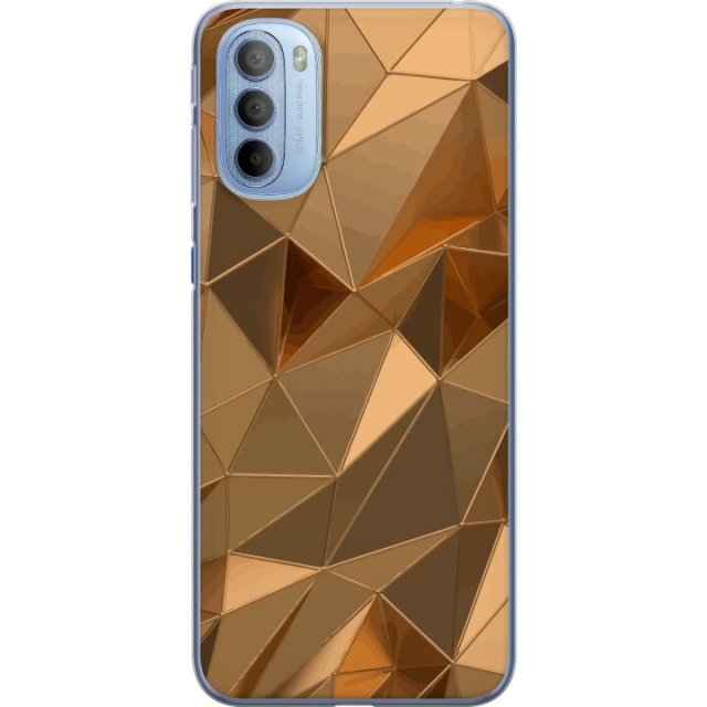 Mobiele hoes voor Motorola Moto G31 met 3D Goud ontwerp
