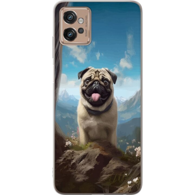 Mobiele hoes voor Motorola Moto G32 met Blije Hond ontwerp