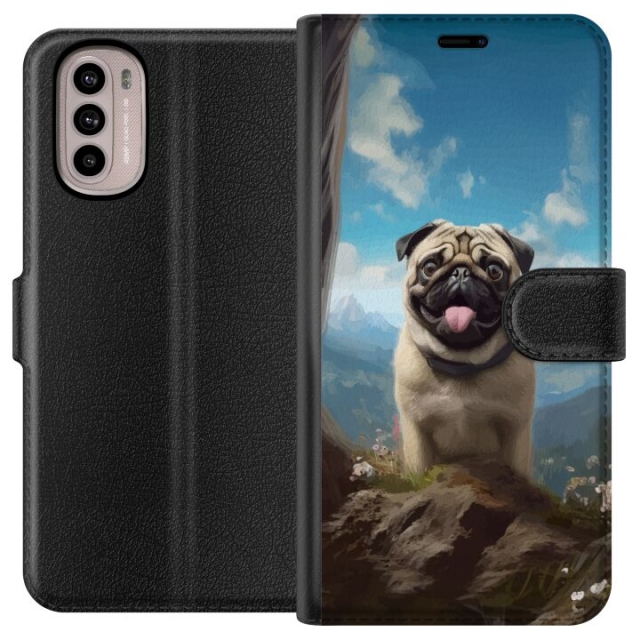 Portemonnee-hoesje voor Motorola Moto G41 met Blije Hond ontwerp