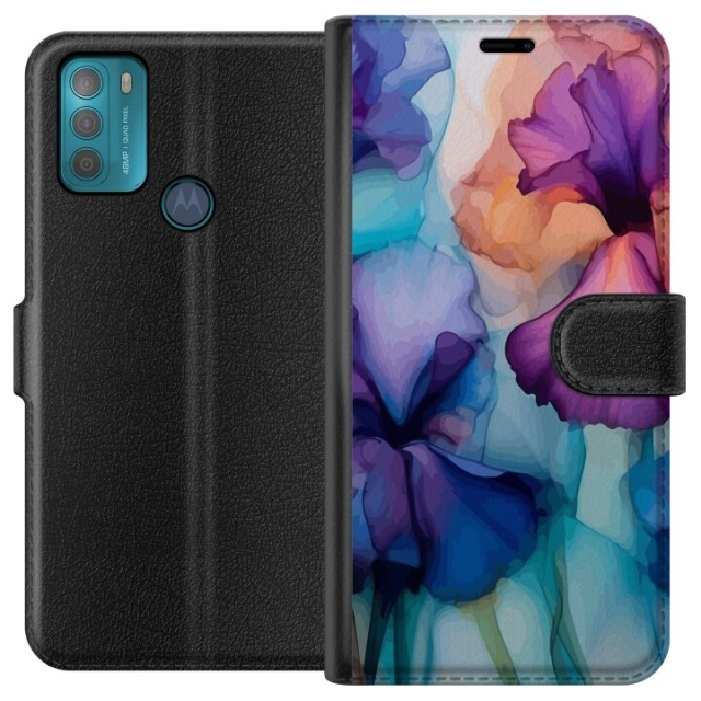 Portemonnee-hoesje voor Motorola Moto G50 met Magische bloemen ontwerp
