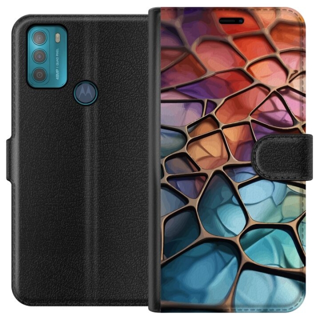 Portemonnee-hoesje voor Motorola Moto G50 met Metallic patroon ontwerp
