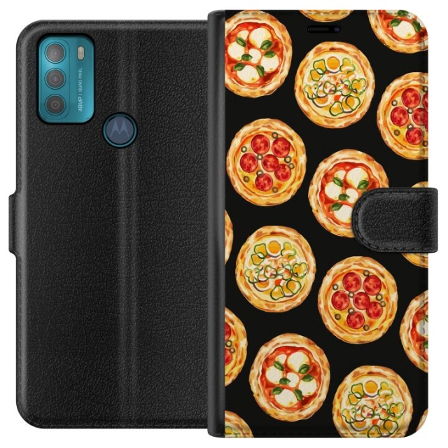 Portemonnee-hoesje voor Motorola Moto G50 met Pizza ontwerp