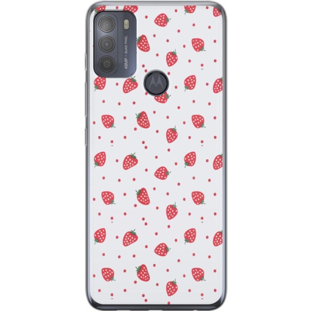 Mobiele hoes voor Motorola Moto G50 met Aardbeien ontwerp