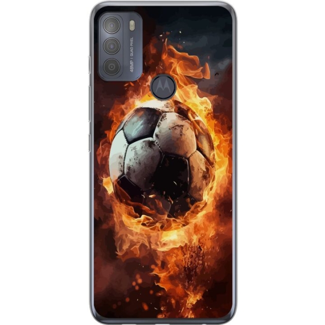 Mobiele hoes voor Motorola Moto G50 met Voetbal ontwerp