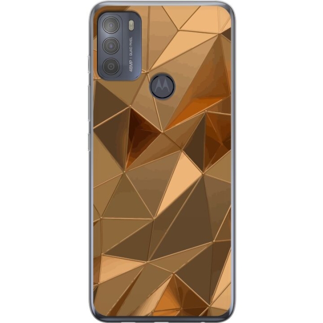 Mobiele hoes voor Motorola Moto G50 met 3D Goud ontwerp