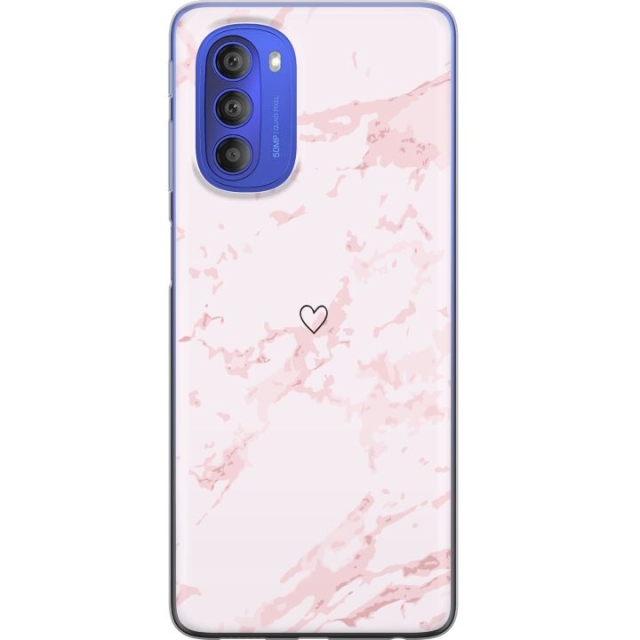 Mobiele hoes voor Motorola Moto G51 5G met Roze Hart ontwerp