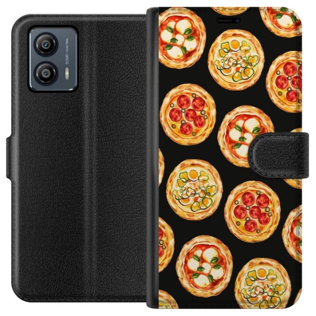 Portemonnee-hoesje voor Motorola Moto G53 met Pizza ontwerp