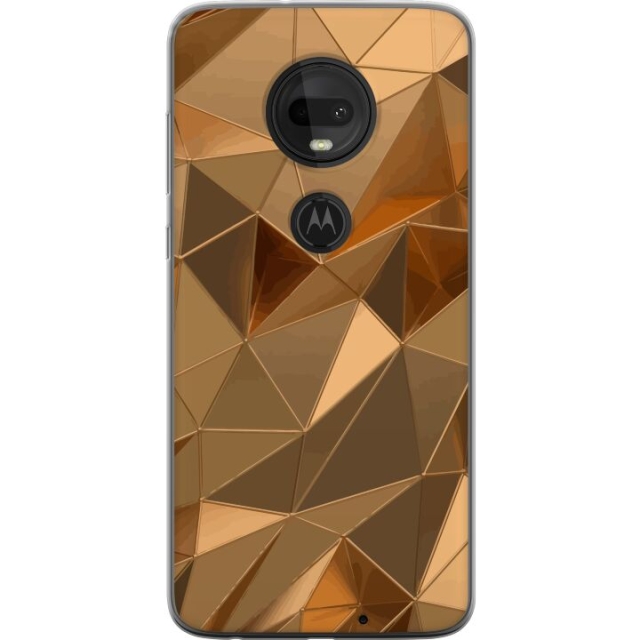 Mobiele hoes voor Motorola Moto G7 met 3D Goud ontwerp
