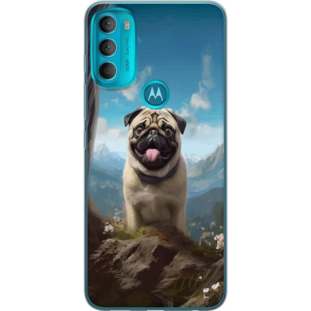 Mobiele hoes voor Motorola Moto G71 5G met Blije Hond ontwerp