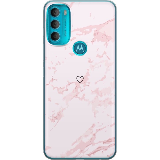 Mobiele hoes voor Motorola Moto G71 5G met Roze Hart ontwerp