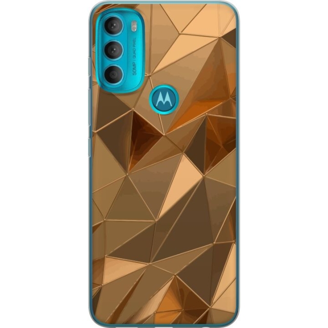 Mobiele hoes voor Motorola Moto G71 5G met 3D Goud ontwerp