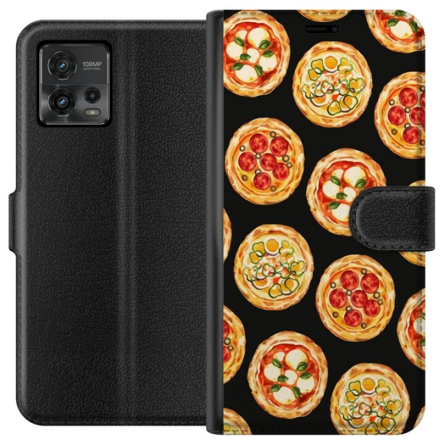 Portemonnee-hoesje voor Motorola Moto G72 met Pizza ontwerp