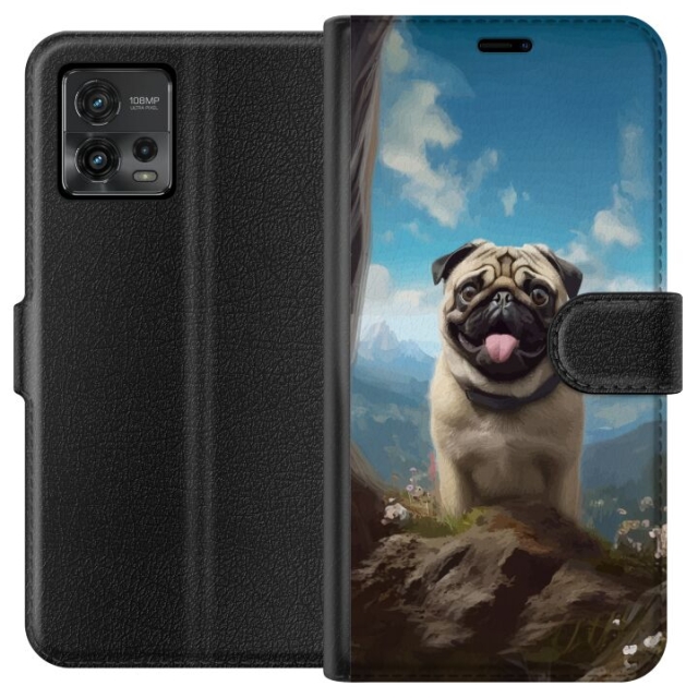 Portemonnee-hoesje voor Motorola Moto G72 met Blije Hond ontwerp