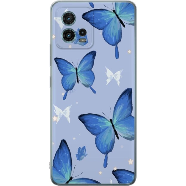 Mobiele hoes voor Motorola Moto G72 met Blauwe vlinders ontwerp