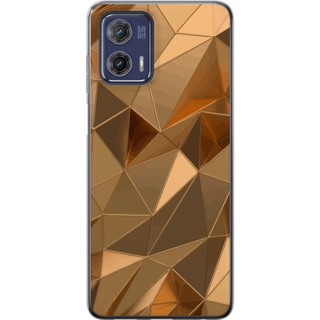 Mobiele hoes voor Motorola Moto G73 met 3D Goud ontwerp