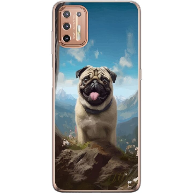 Mobiele hoes voor Motorola Moto G9 Plus met Blije Hond ontwerp