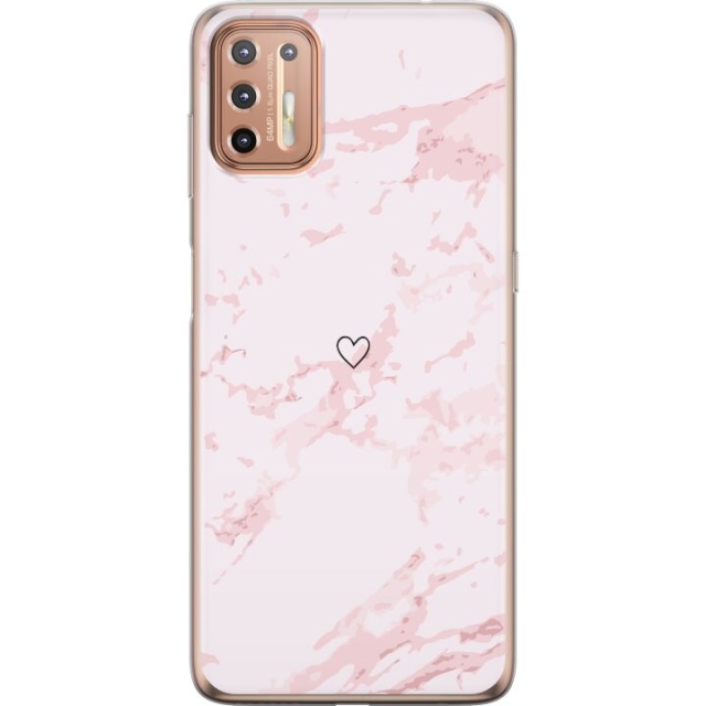 Mobiele hoes voor Motorola Moto G9 Plus met Roze Hart ontwerp