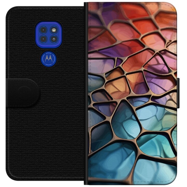 Portemonnee-hoesje voor Motorola Moto G9 Play met Metallic patroon ontwerp