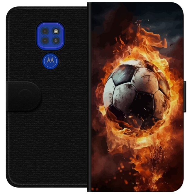 Portemonnee-hoesje voor Motorola Moto G9 Play met Voetbal ontwerp