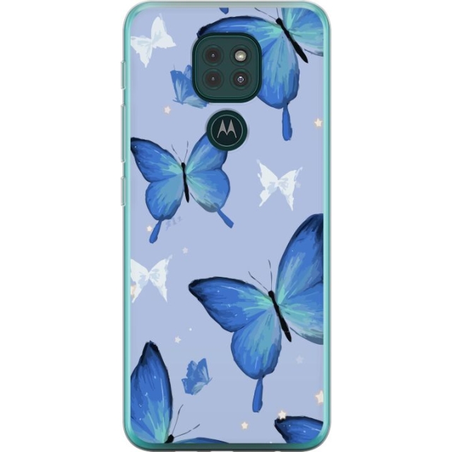Mobiele hoes voor Motorola Moto G9 Play met Blauwe vlinders ontwerp