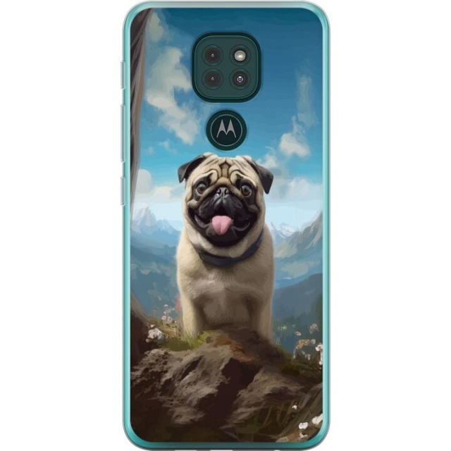 Mobiele hoes voor Motorola Moto G9 Play met Blije Hond ontwerp