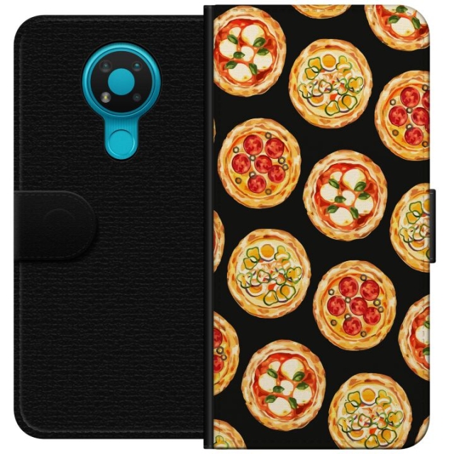 Portemonnee-hoesje voor Nokia 3.4 met Pizza ontwerp