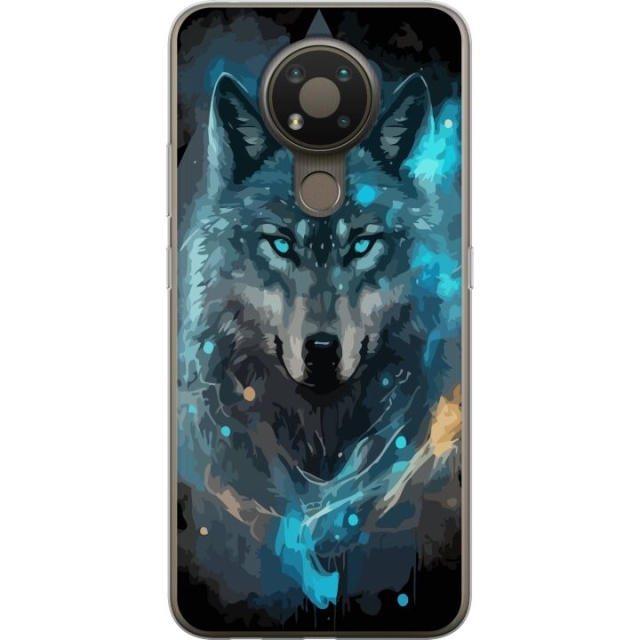 Mobiele hoes voor Nokia 3.4 met Wolf ontwerp