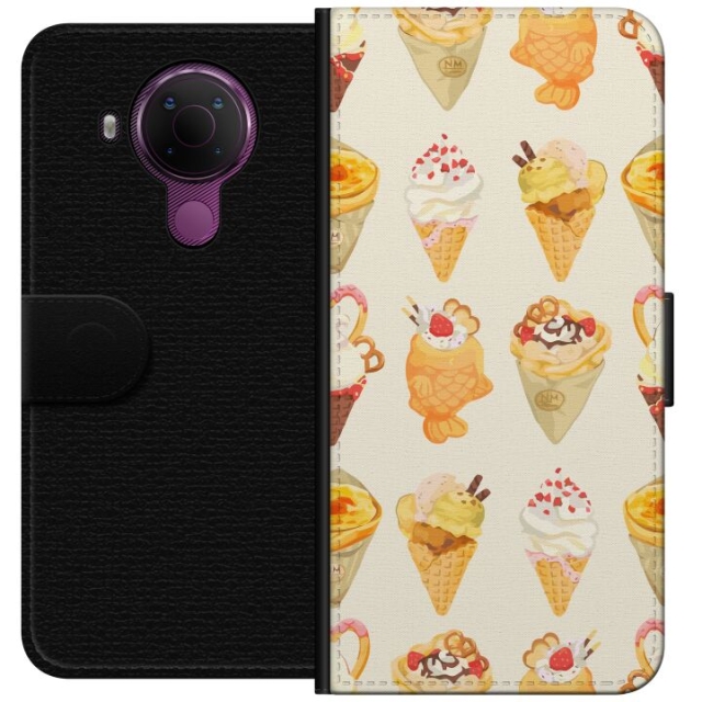 Portemonnee-hoesje voor Nokia 5.4 met Glasachtig ontwerp