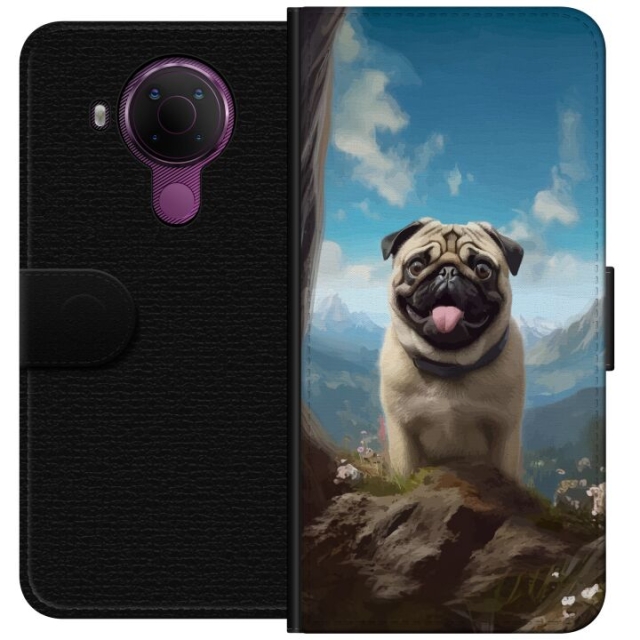 Portemonnee-hoesje voor Nokia 5.4 met Blije Hond ontwerp