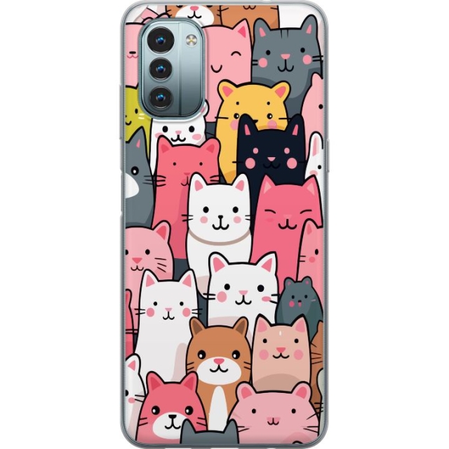 Mobiele hoes voor Nokia G11 met Kattenpatroon ontwerp