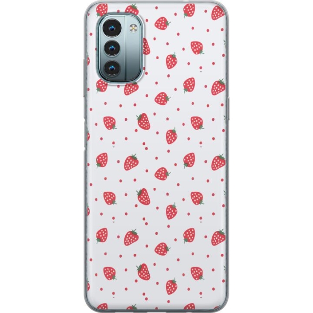 Mobiele hoes voor Nokia G11 met Aardbeien ontwerp