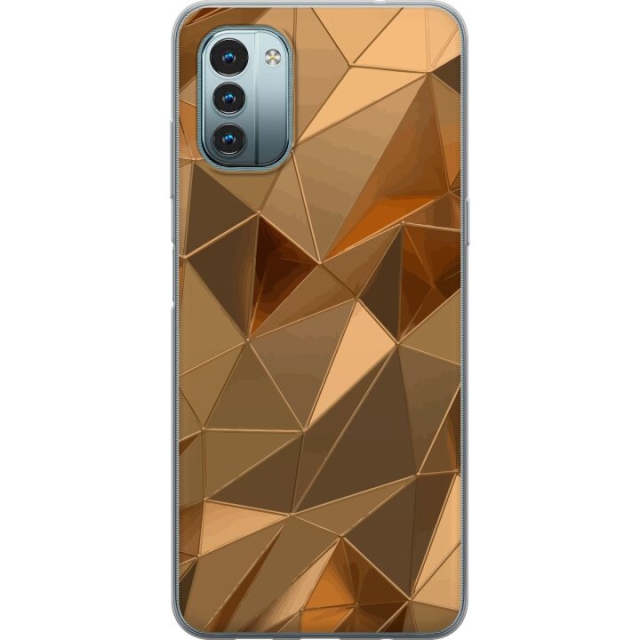 Mobiele hoes voor Nokia G11 met 3D Goud ontwerp