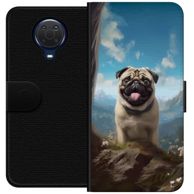 Portemonnee-hoesje voor Nokia G20 met Blije Hond ontwerp