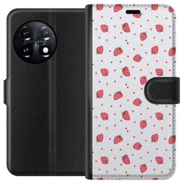 Portemonnee-hoesje voor OnePlus 11 met Aardbeien ontwerp