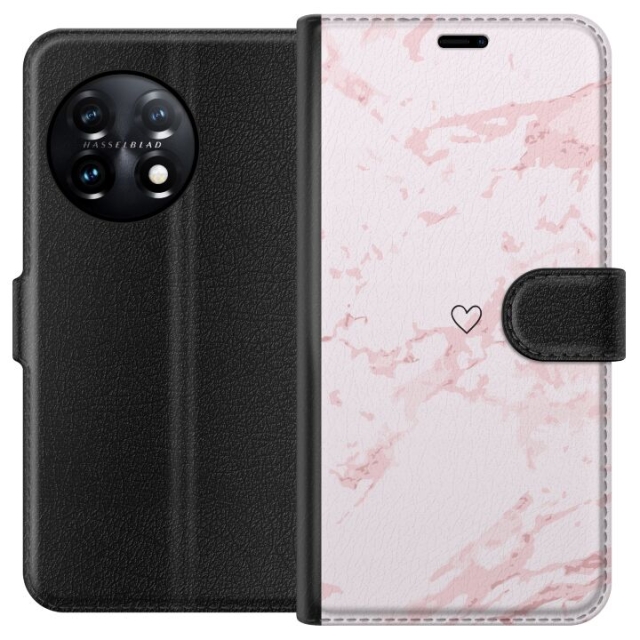 Portemonnee-hoesje voor OnePlus 11 met Roze Hart ontwerp