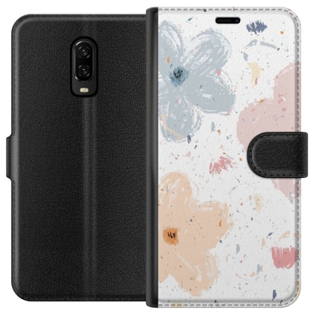 Portemonnee-hoesje voor OnePlus 6T met Bloemen ontwerp