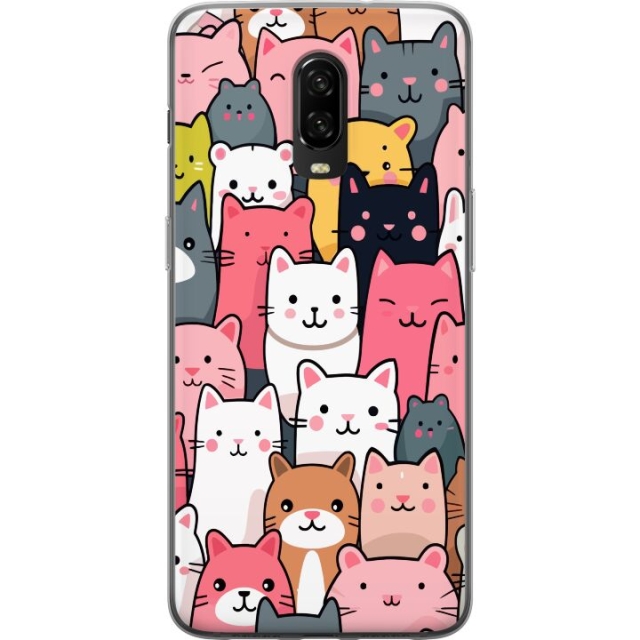Mobiele hoes voor OnePlus 6T met Kattenpatroon ontwerp