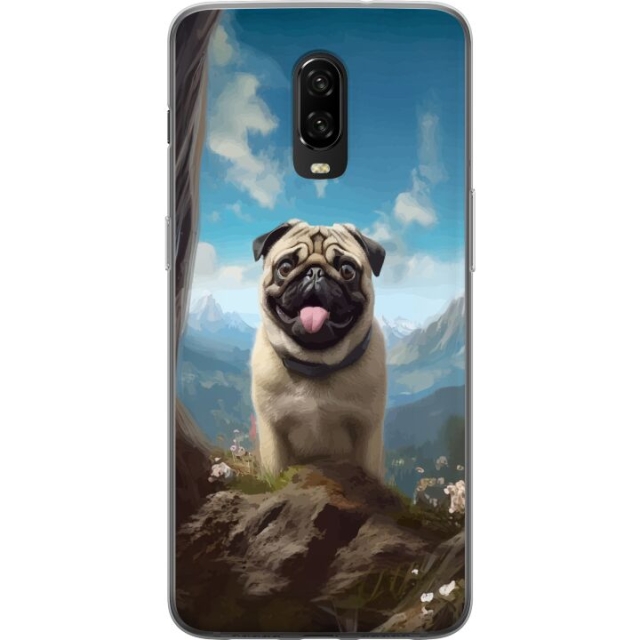 Mobiele hoes voor OnePlus 6T met Blije Hond ontwerp