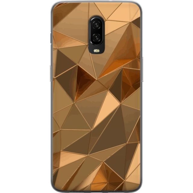 Mobiele hoes voor OnePlus 6T met 3D Goud ontwerp
