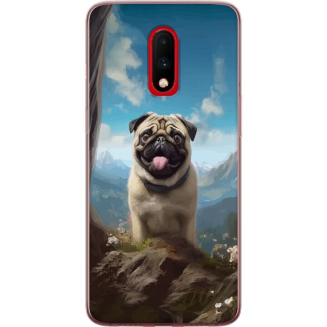 Mobiele hoes voor OnePlus 7 met Blije Hond ontwerp
