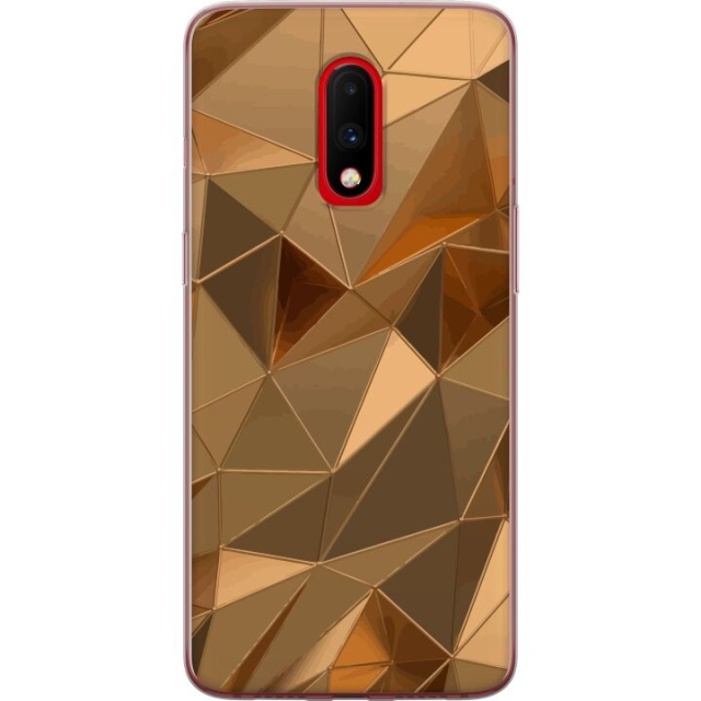 Mobiele hoes voor OnePlus 7 met 3D Goud ontwerp