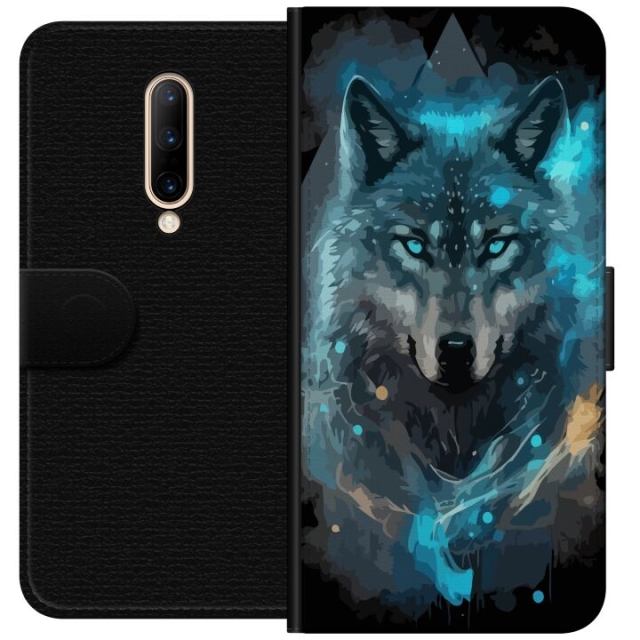 Portemonnee-hoesje voor OnePlus 7 Pro met Wolf ontwerp