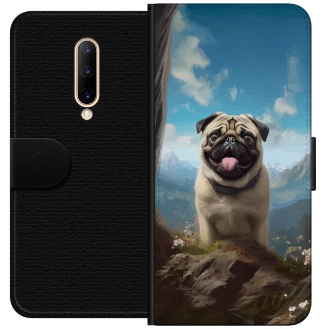 Portemonnee-hoesje voor OnePlus 7 Pro met Blije Hond ontwerp