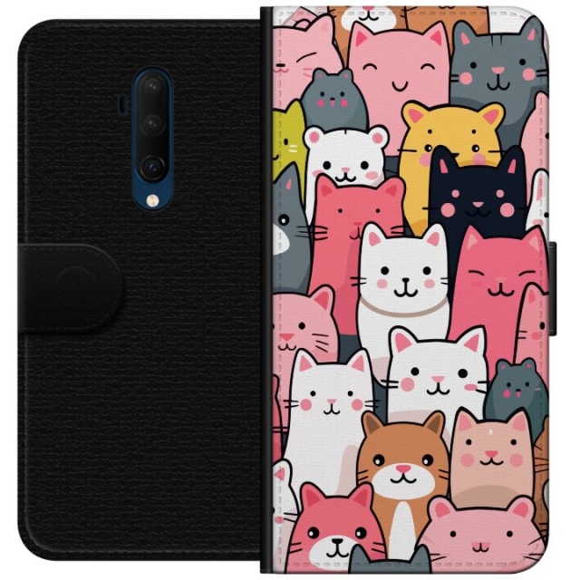 Portemonnee-hoesje voor OnePlus 7T Pro met Kattenpatroon ontwerp