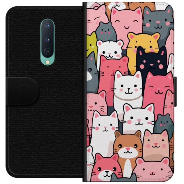 Portemonnee-hoesje voor OnePlus 8 met Kattenpatroon ontwerp