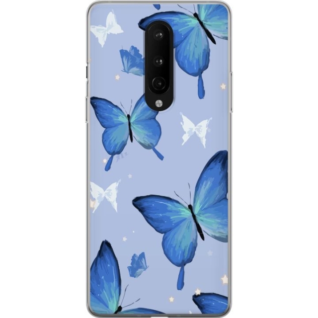 Mobiele hoes voor OnePlus 8 met Blauwe vlinders ontwerp