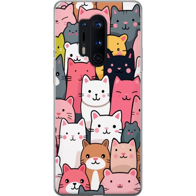 Mobiele hoes voor OnePlus 8 Pro met Kattenpatroon ontwerp